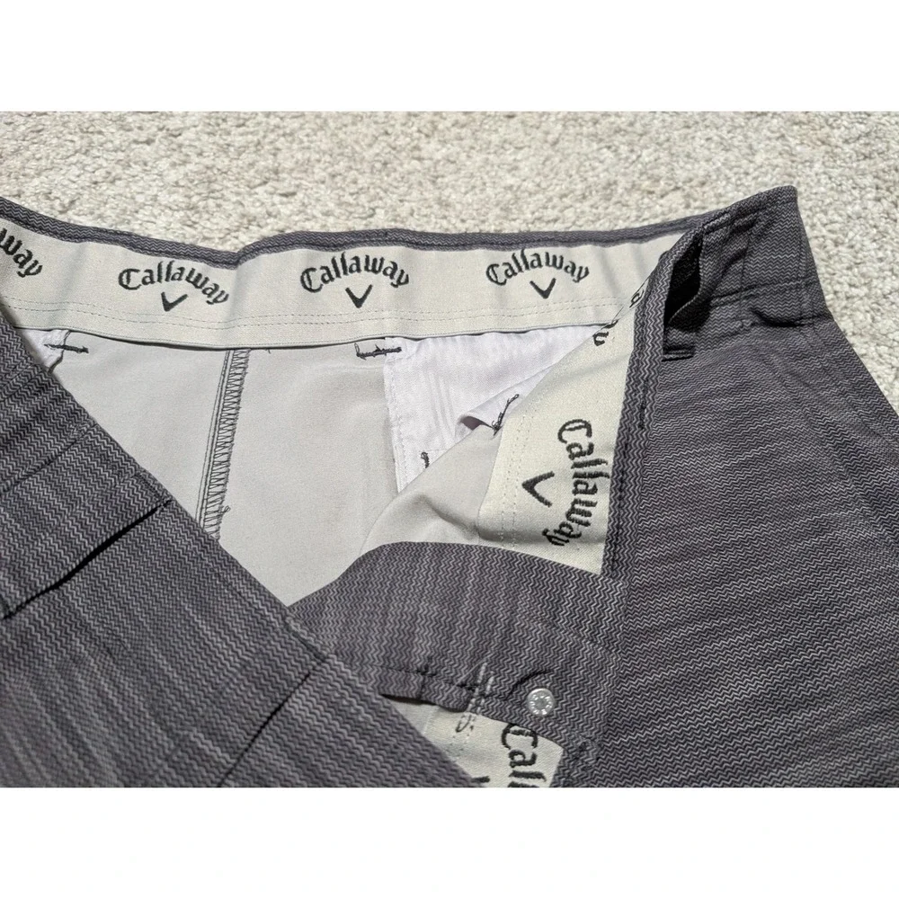 Callaway Golf Shorts Mens 40 Grey Chevron Textured‎ Performance Stretch Active
